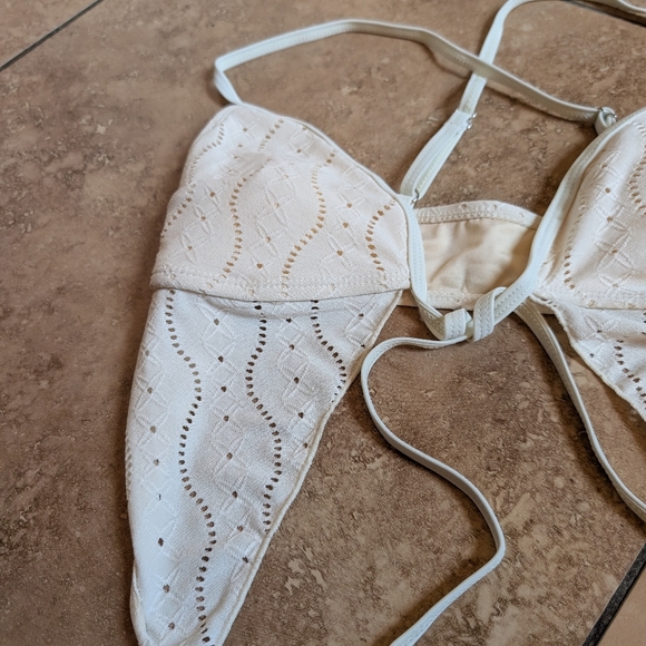 Samiol Medium NWT Beige Cutout Lace-Up Tankini Swimsuit - Picture 3 of 5